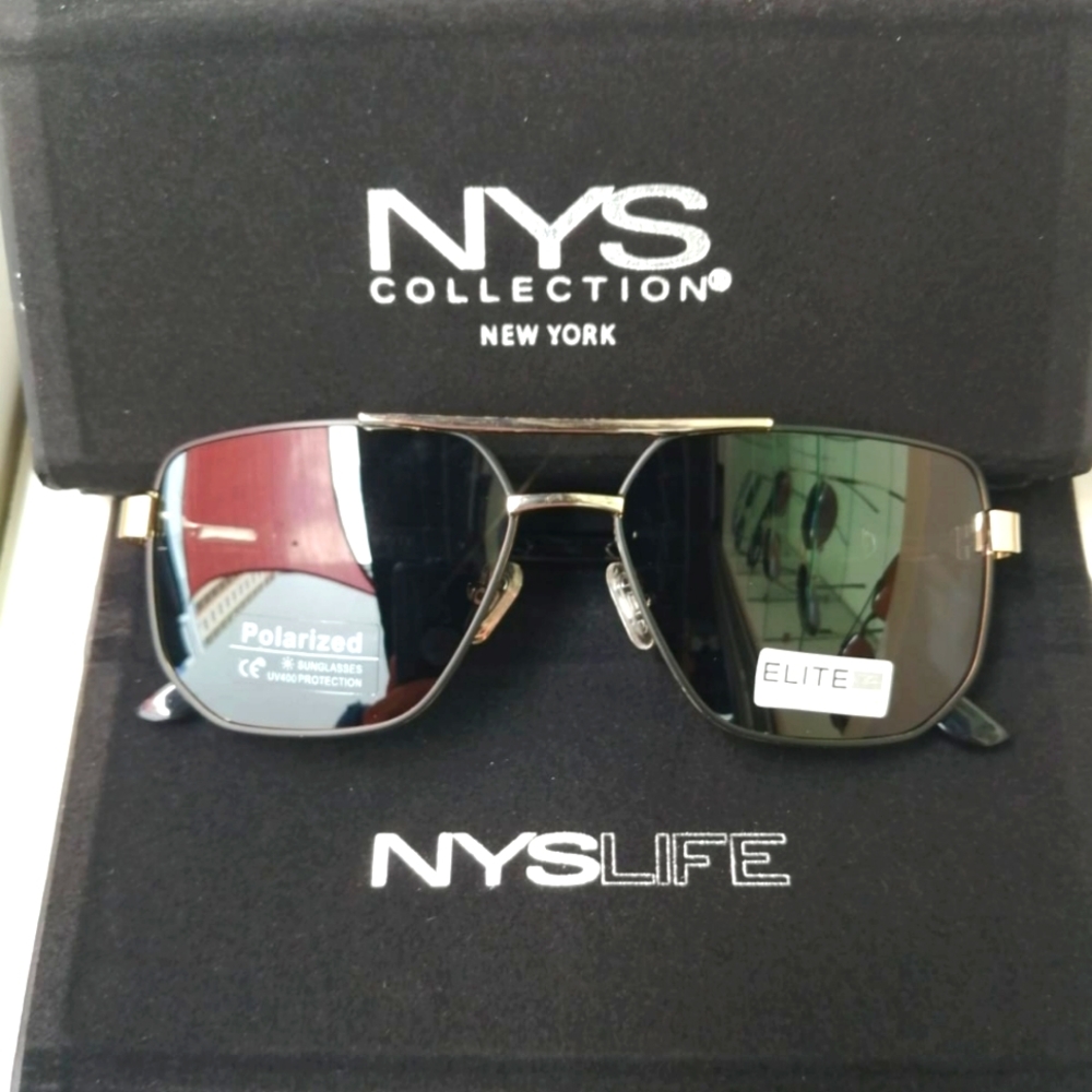 NEW Black Polarized sunglasses square with bar Classic design wirh High quality